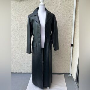 Long Black Leather Coat